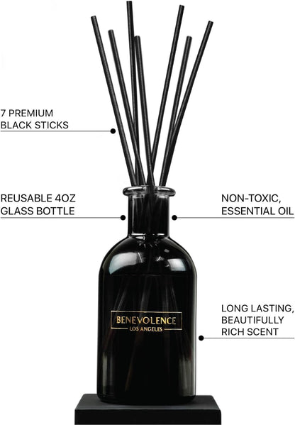 Reed Diffuser Set, Relaxing Rose & Sandalwood Fragrance Diffuser, Aromatherapy Reed Diffuser Sticks with Gift Box, Scented Sticks Diffuser, Bathroom Diffuser